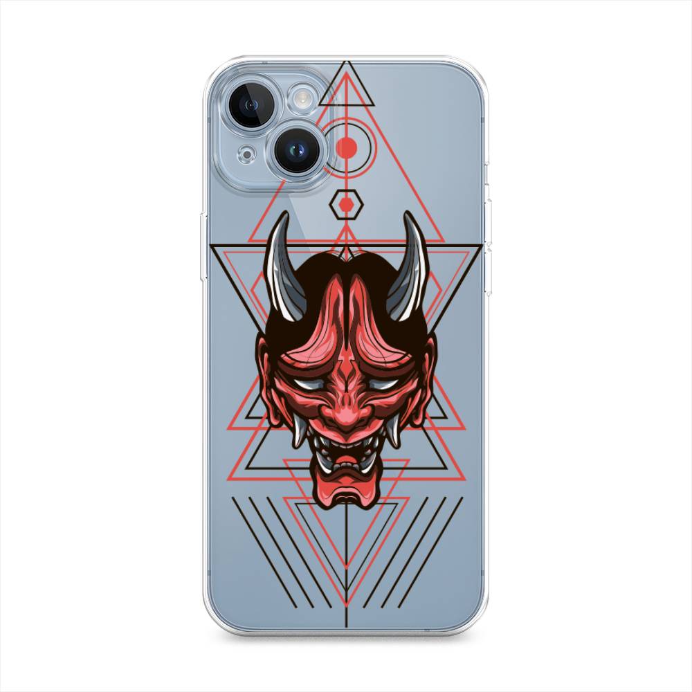 

Чехол для Apple iPhone 14 "Hanya Oni mask", Серый;красный;черный, 15150-4