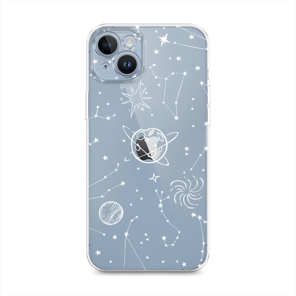 

Чехол на Apple iPhone 14 "Планеты в космосе", Белый, 15150-2