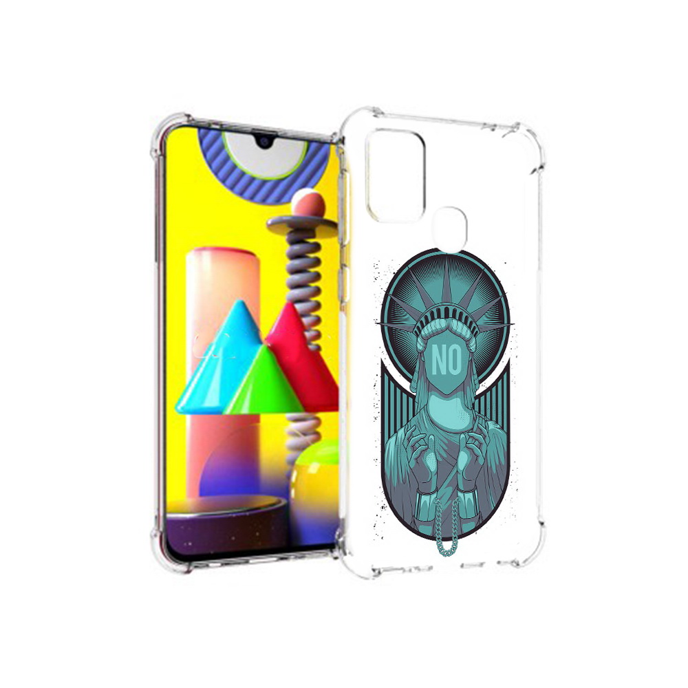 

Чехол MyPads Tocco для Samsung Galaxy M31 статуя свободы зеленый (PT147019.488.623), Прозрачный, Tocco