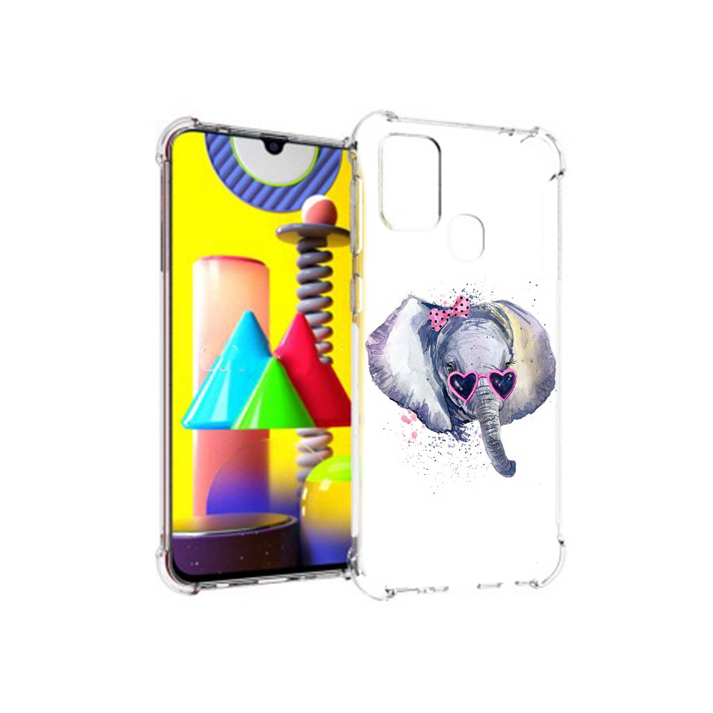 

Чехол MyPads Tocco для Samsung Galaxy M31 слоник в очках (PT147019.488.608), Прозрачный, Tocco