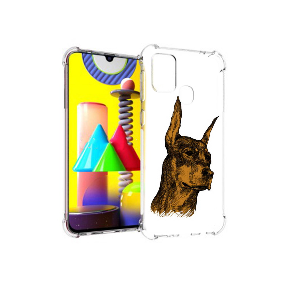 

Чехол MyPads Tocco для Samsung Galaxy M31 скетч доберман (PT147019.488.605), Прозрачный, Tocco