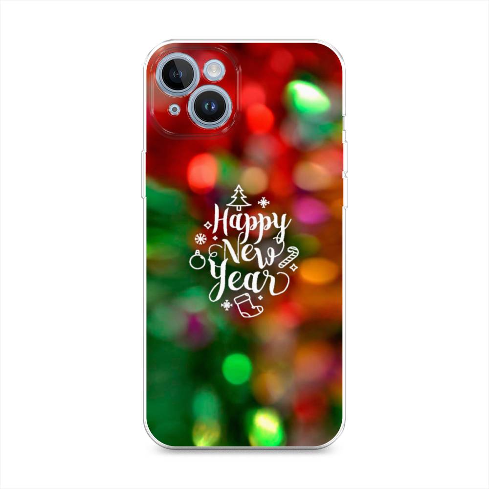 

Чехол для Apple iPhone 14 "Новый Год на елке", Зеленый;красный;желтый, 15150-5