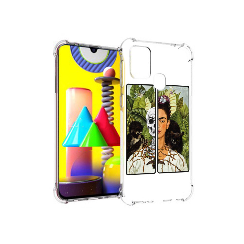 

Чехол MyPads Tocco для Samsung Galaxy M31 сдвоенная картинка девушка скелет, Прозрачный, Tocco