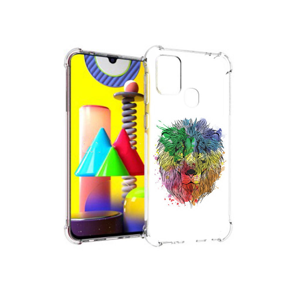 

Чехол MyPads Tocco для Samsung Galaxy M31 разноцветный гордый лев (PT147019.488.573), Прозрачный, Tocco