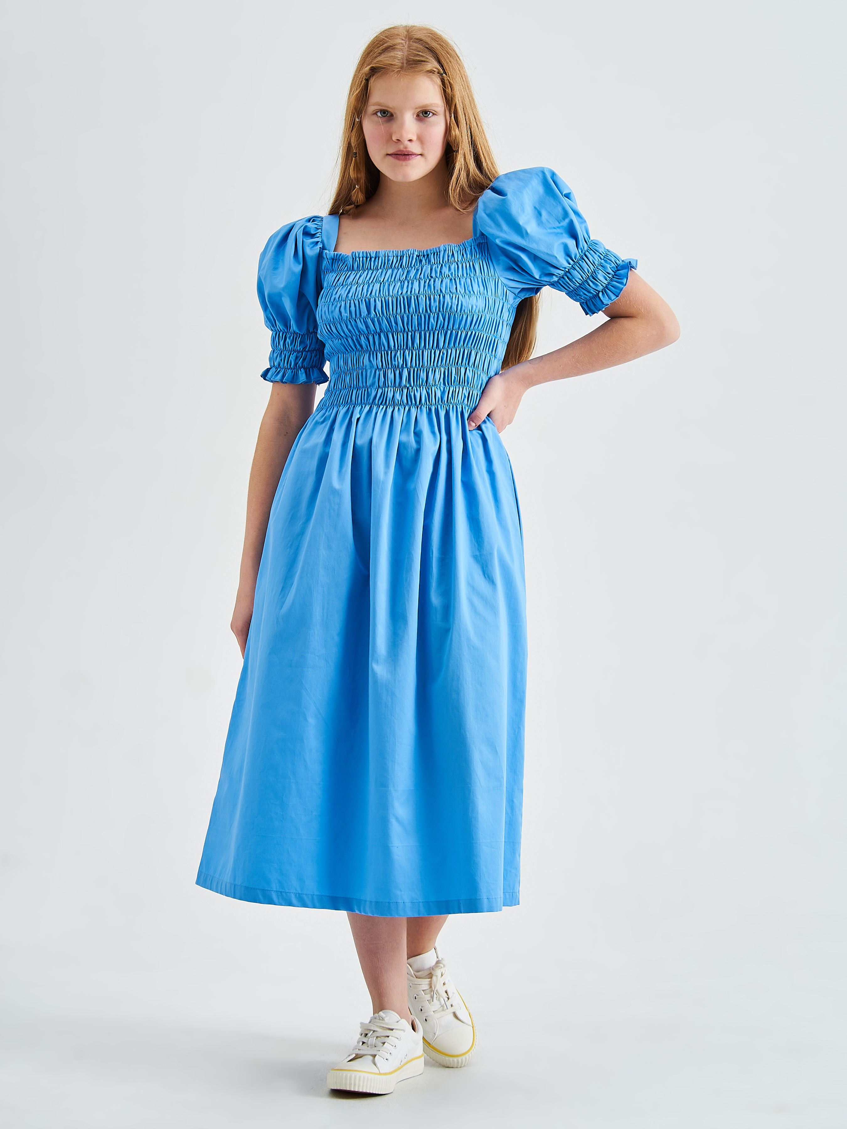 Платье детское SMENA D649, Ярко-голубой, 152