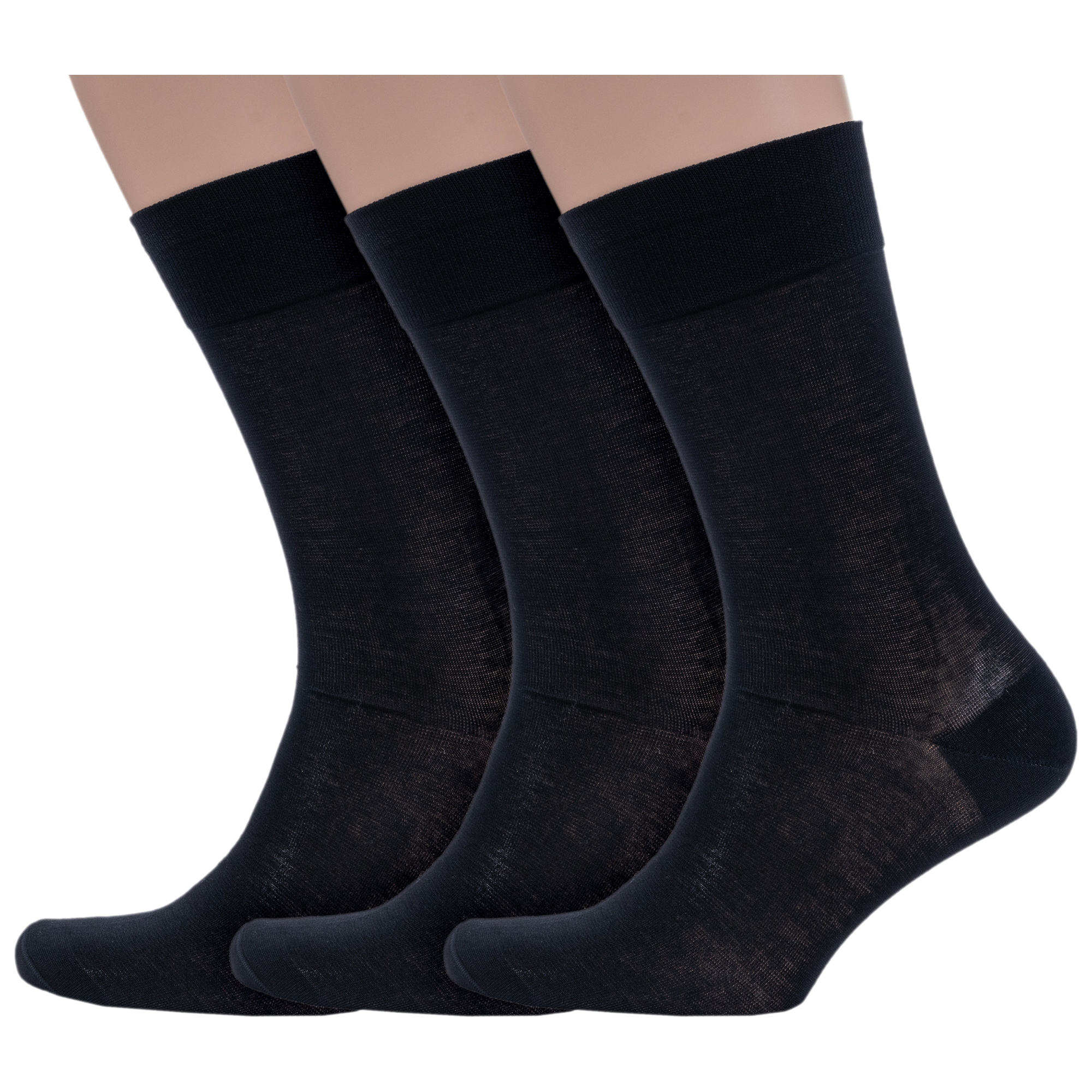 

Комплект носков мужских Grinston socks 3-15D20 черных 25, Черный, 3-15D20