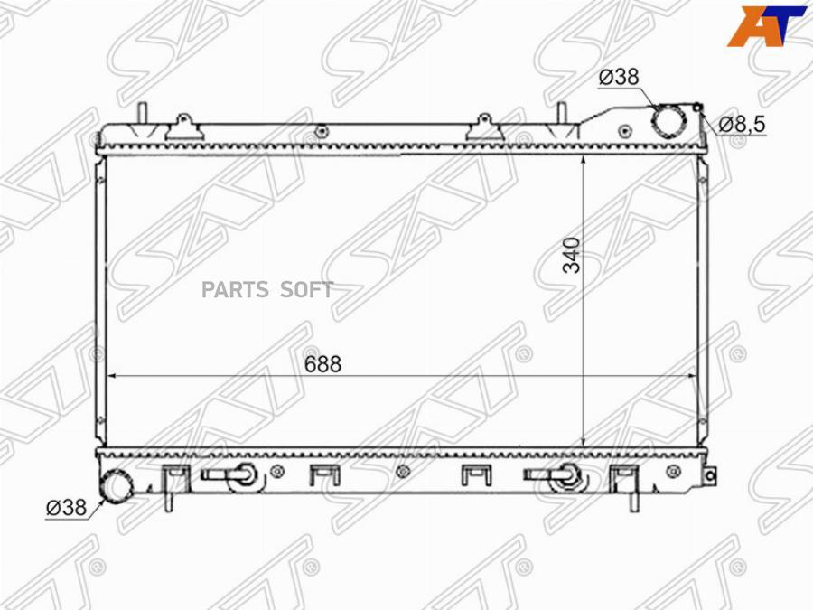 

SAT Радиатор SUBARU FORESTER/IMPREZA 97-02 турбо, бачки верх-низ