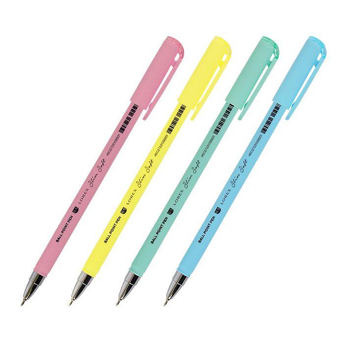 

Ручка шариковая Lorex Pastel Slim Soft (05мм синий цвет чернил прорезиненный корпус) 24шт
