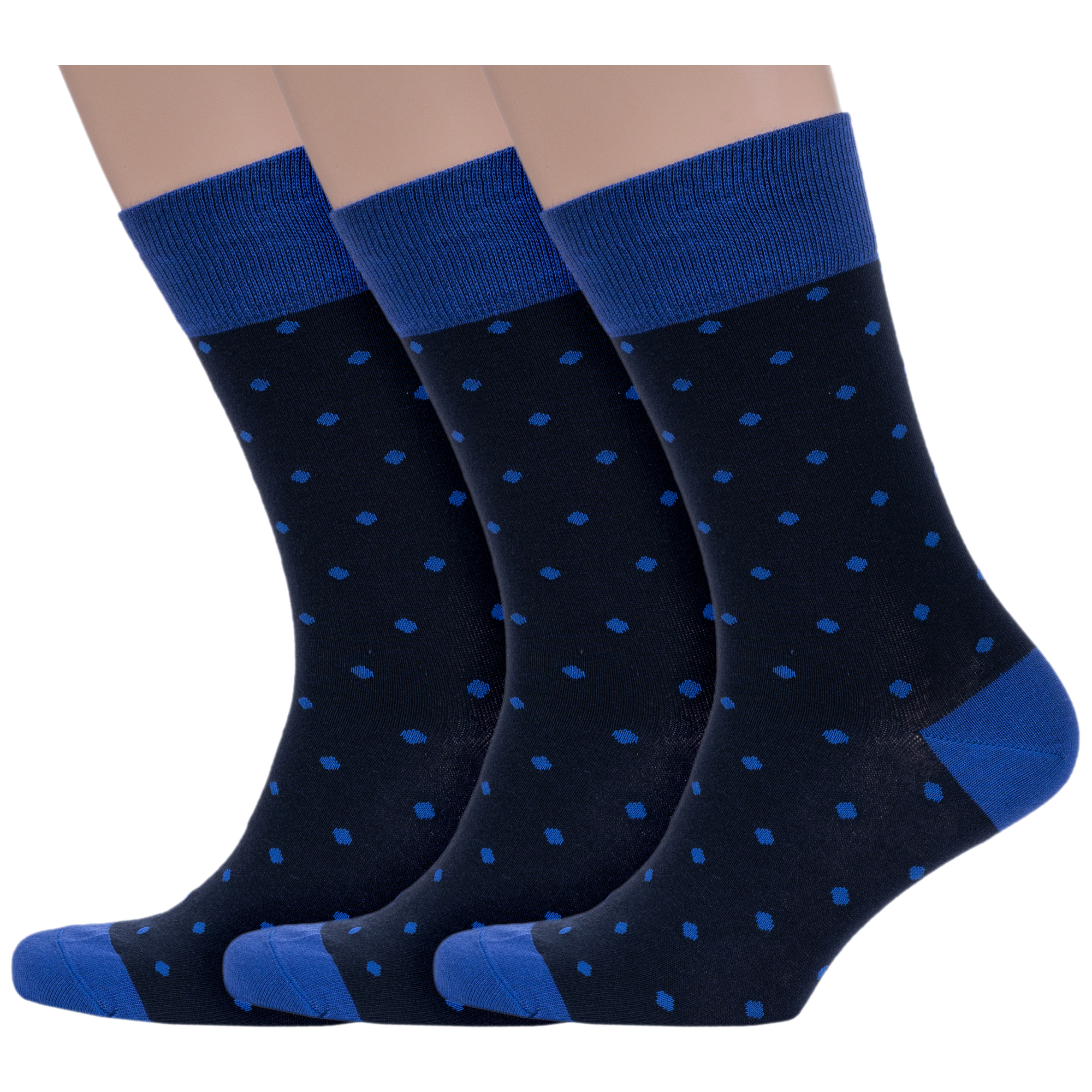 

Комплект носков мужских Grinston socks 3-18D123 синих 27, Синий, 3-18D123