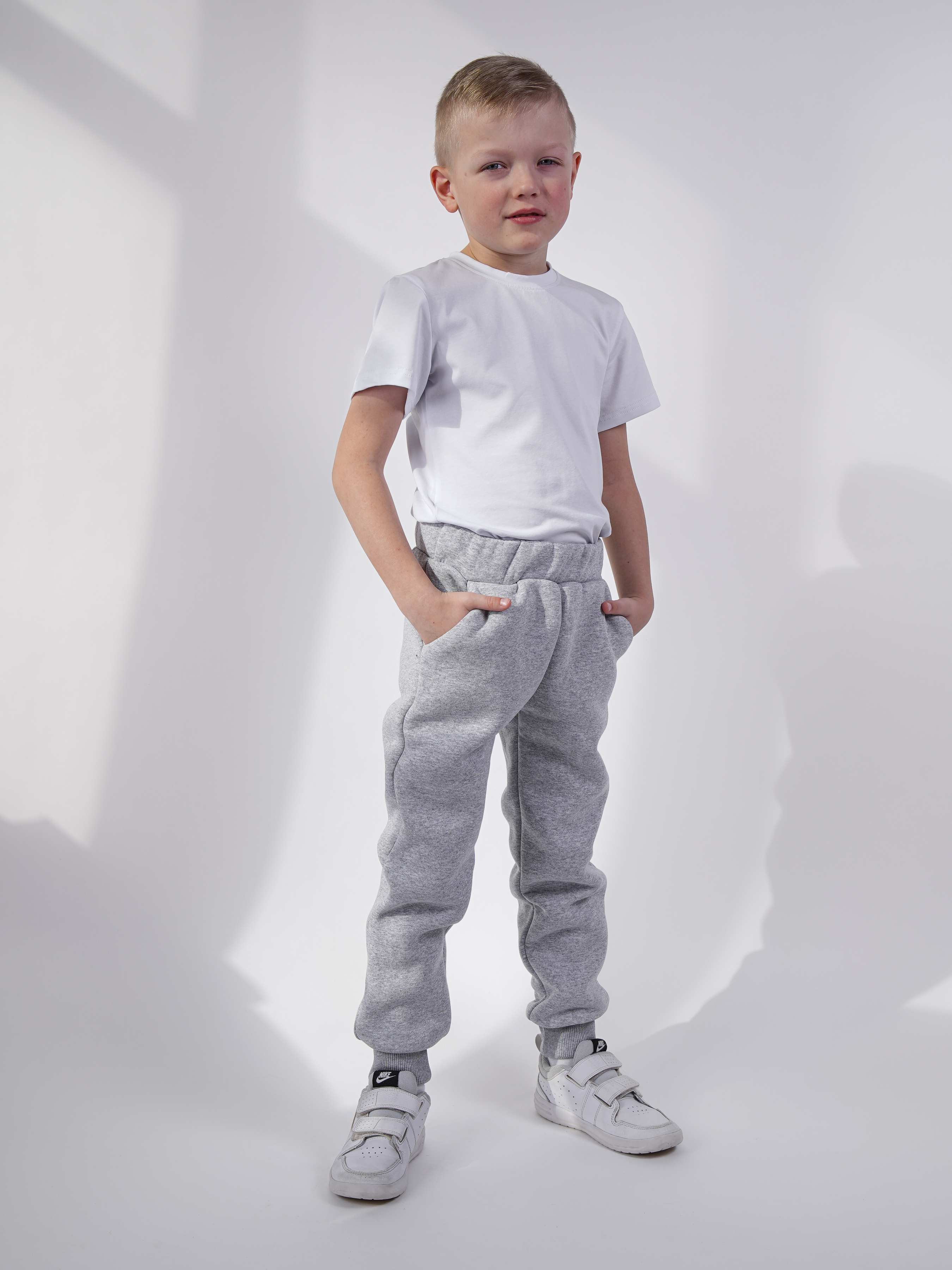 Брюки детские Rostik trousers, серый меланж, размер 140