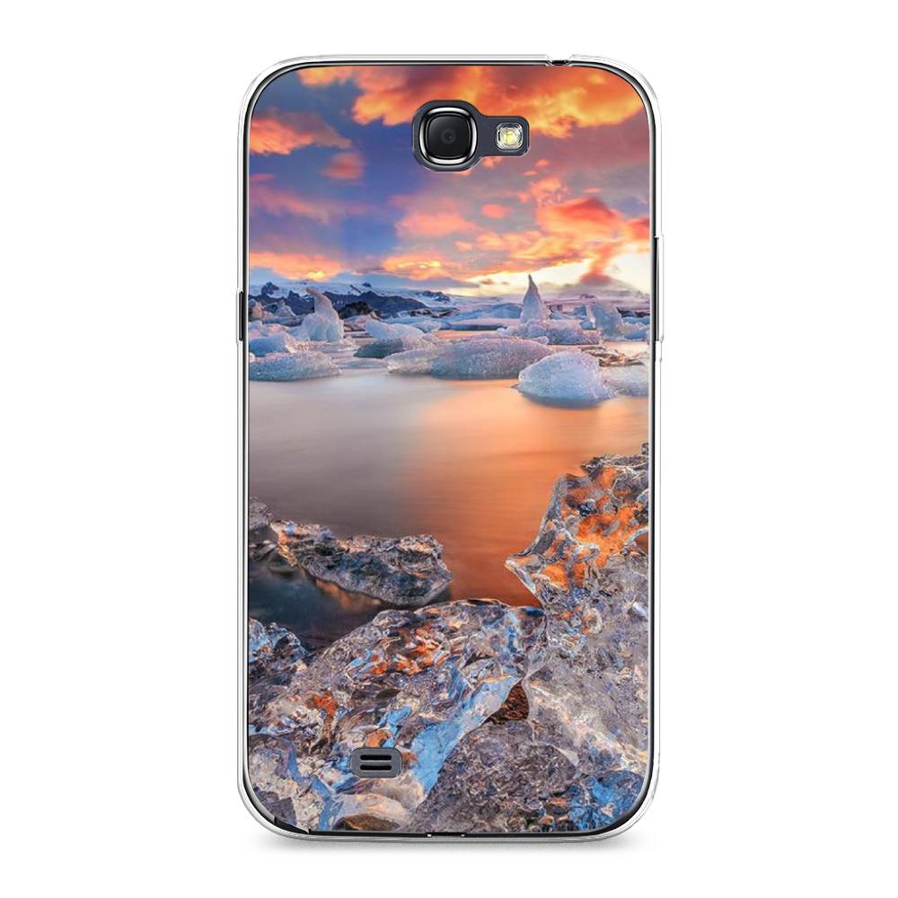 

Чехол на Samsung Galaxy Note 2 "Ледники", Синий;оранжевый, 23250-2