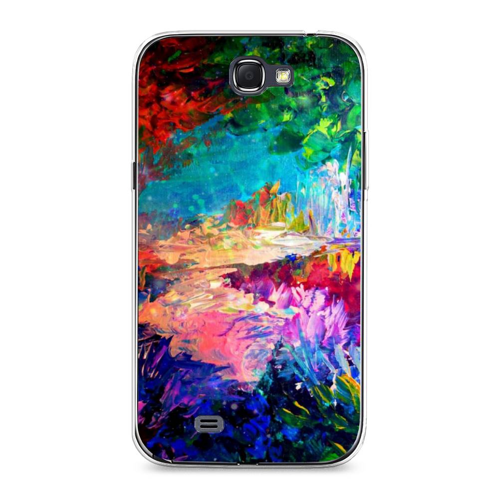 

Чехол на Samsung Galaxy Note 2 "Лес-гуашь", Синий;розовый;зеленый, 23250-4
