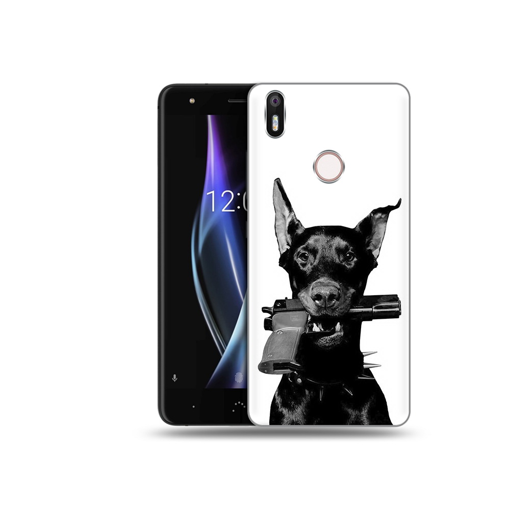 

Чехол MyPads Tocco для BQ Aquaris X доберман с пистолетом, Прозрачный, Tocco