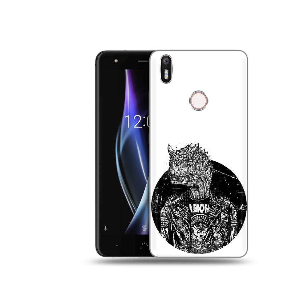 

Чехол MyPads Tocco для BQ Aquaris X динозавр в куртке, Прозрачный, Tocco