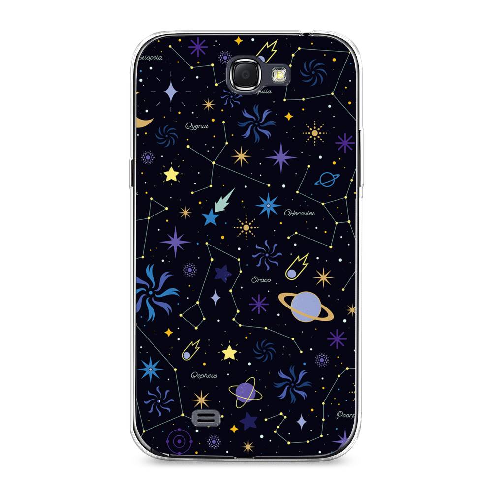 

Чехол на Samsung Galaxy Note 2 "Цветной космос", Желтый, 23250-2