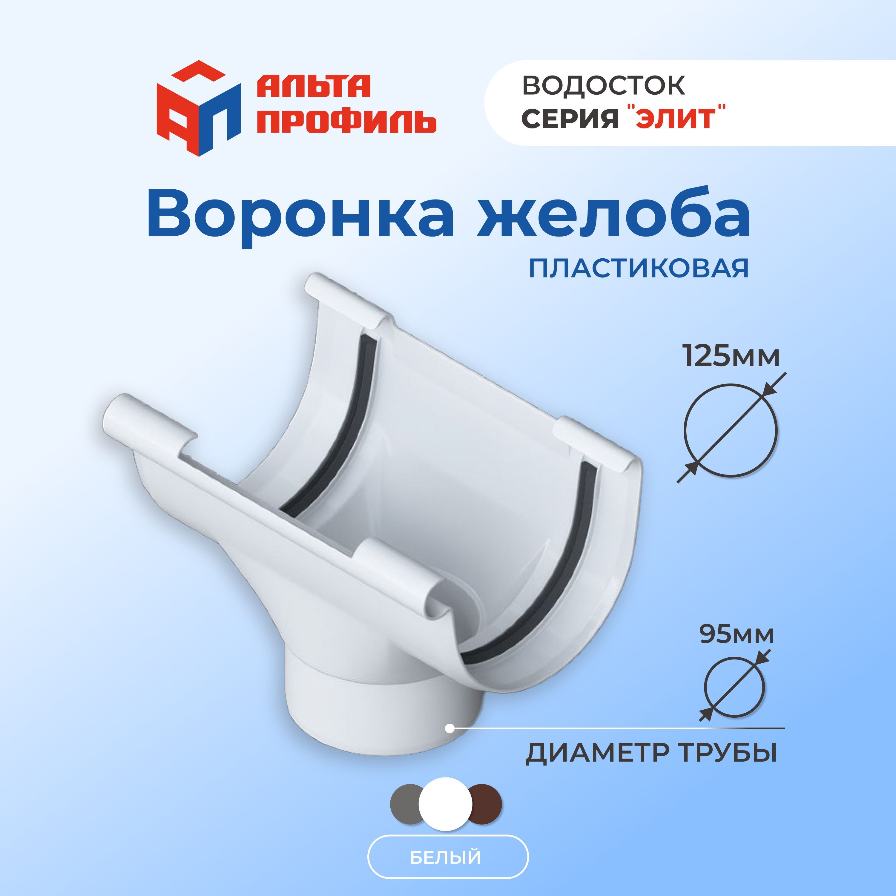 Воронка желоба водостока Альта-Профиль 125 мм