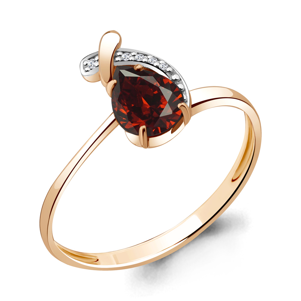 

Кольцо из серебра с гранатом Aquamarine Aquamarine 6552703А_925_з р. 18, 6552703А_925_з