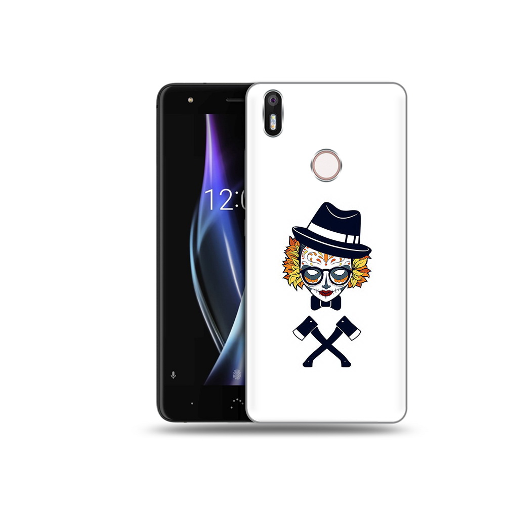 

Чехол MyPads Tocco для BQ Aquaris X девушка в маске с топорами рисунок, Прозрачный, Tocco