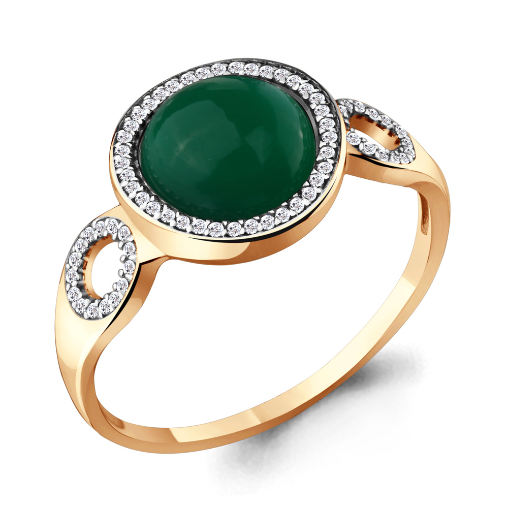 

Кольцо из серебра с агатом\фианитом Aquamarine Aquamarine 6551909А_925_з р. 18, 6551909А_925_з