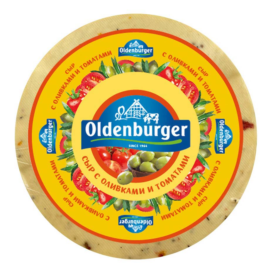 Сыр полутвердый Oldenburger с оливками и томатами 50% БЗМЖ
