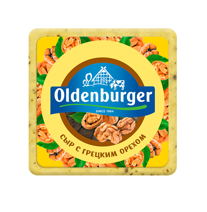 Сыр полутвердый Oldenburger с грецким орехом 45% БЗМЖ, вес