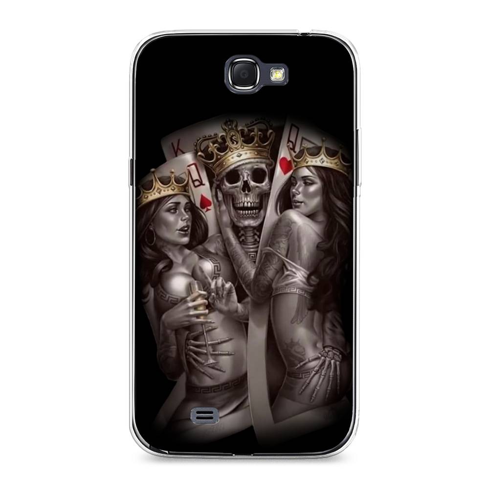 

Чехол на Samsung Galaxy Note 2 "Карты король и королевы", Серый;желтый, 23250-6