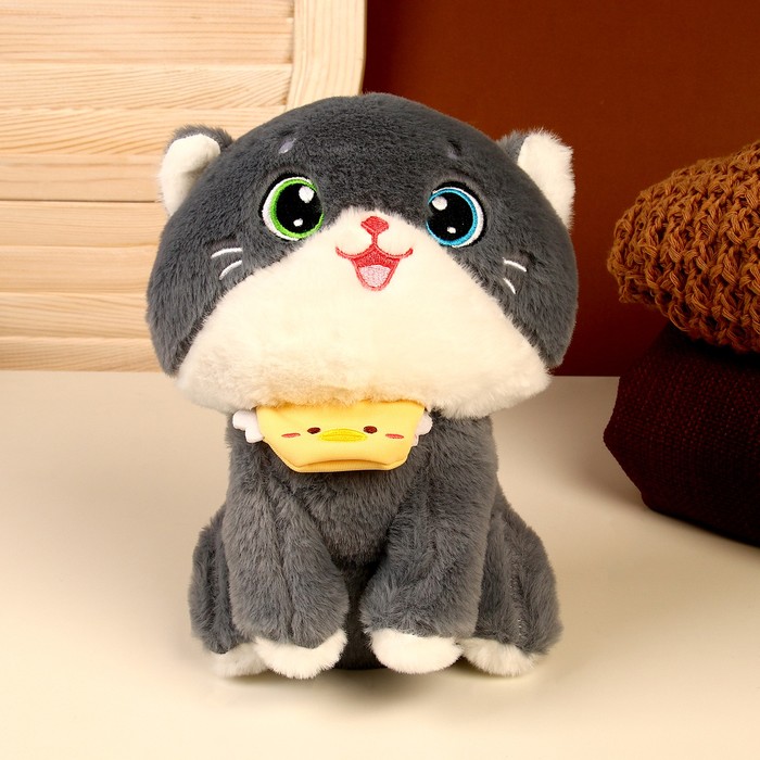 

Мягкая игрушка Кот, размер 21 см, цвет серый