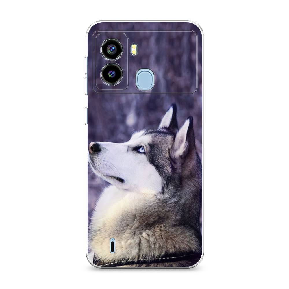 

Чехол на Tecno Pop 6 "Хаски 1", Фиолетовый;белый, 302050-1
