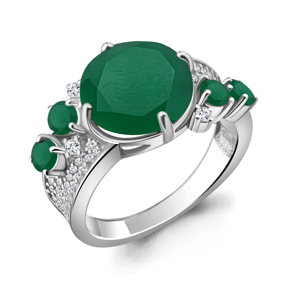 

Кольцо из серебра с агатом\фианитом Aquamarine Aquamarine 6548509А_925_р р, 6548509А_925_р