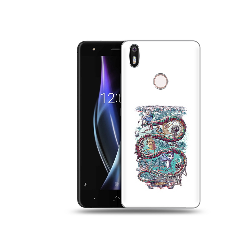 

Чехол MyPads Tocco для BQ Aquaris X время приключений страшилка, Прозрачный, Tocco