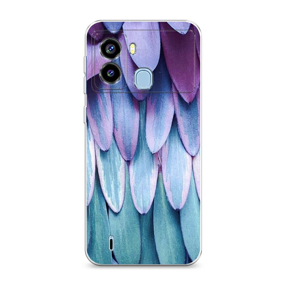 

Чехол на Tecno Pop 6 "Синее перо", Фиолетовый;голубой, 302050-3