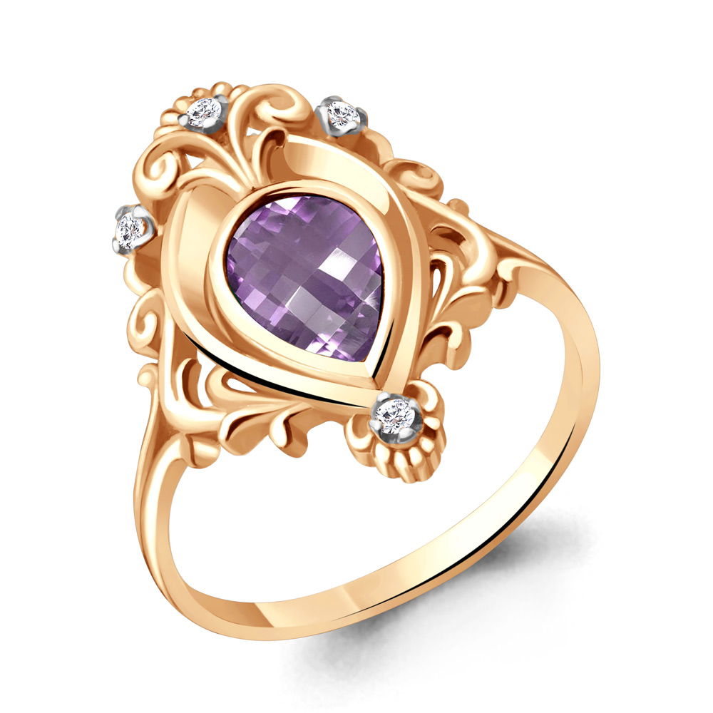

Кольцо из серебра с аметистом\фианитом Aquamarine Aquamarine 6546804_925_з р, 6546804_925_з