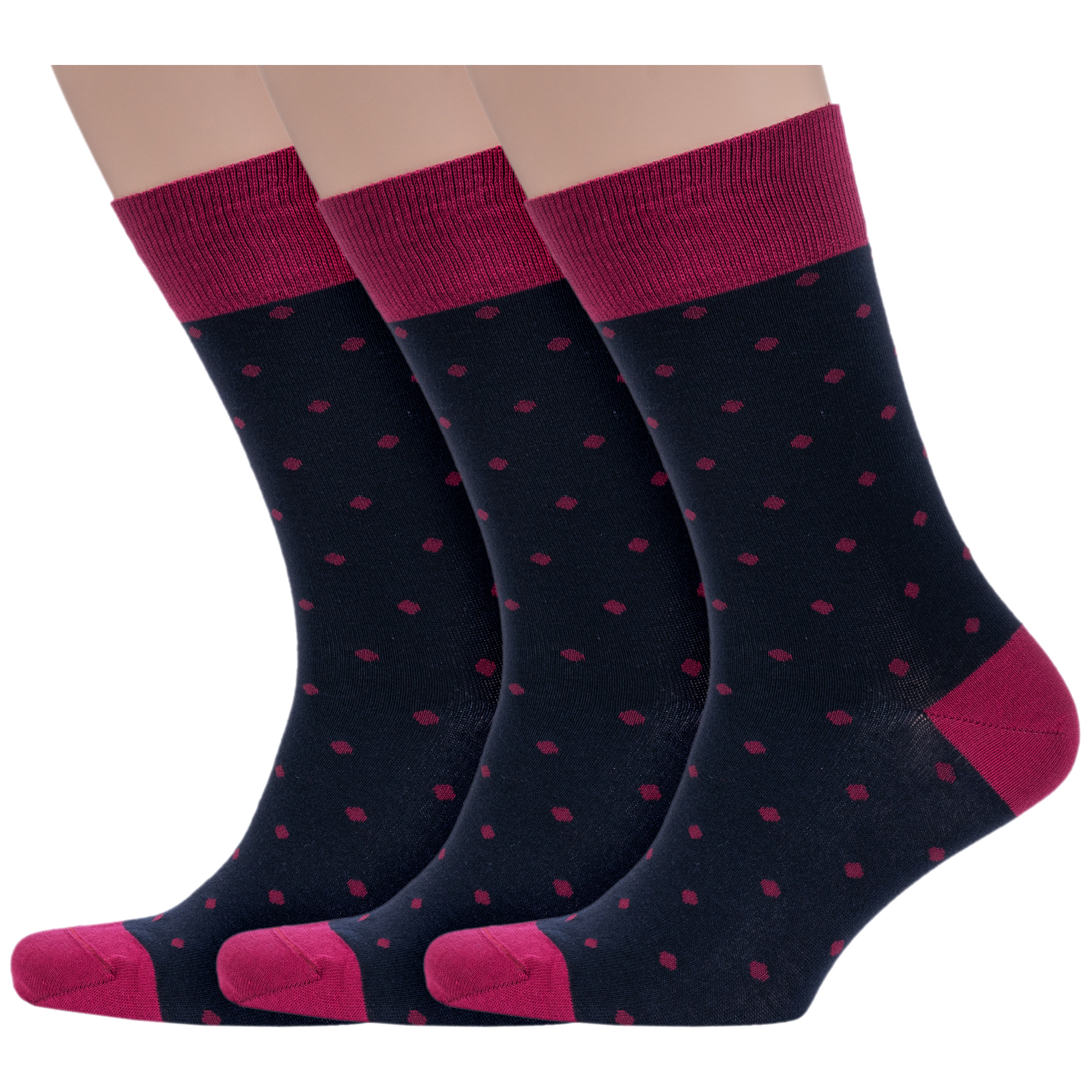 

Комплект носков мужских Grinston socks 3-18D123 бордовых 25, Бордовый, 3-18D123