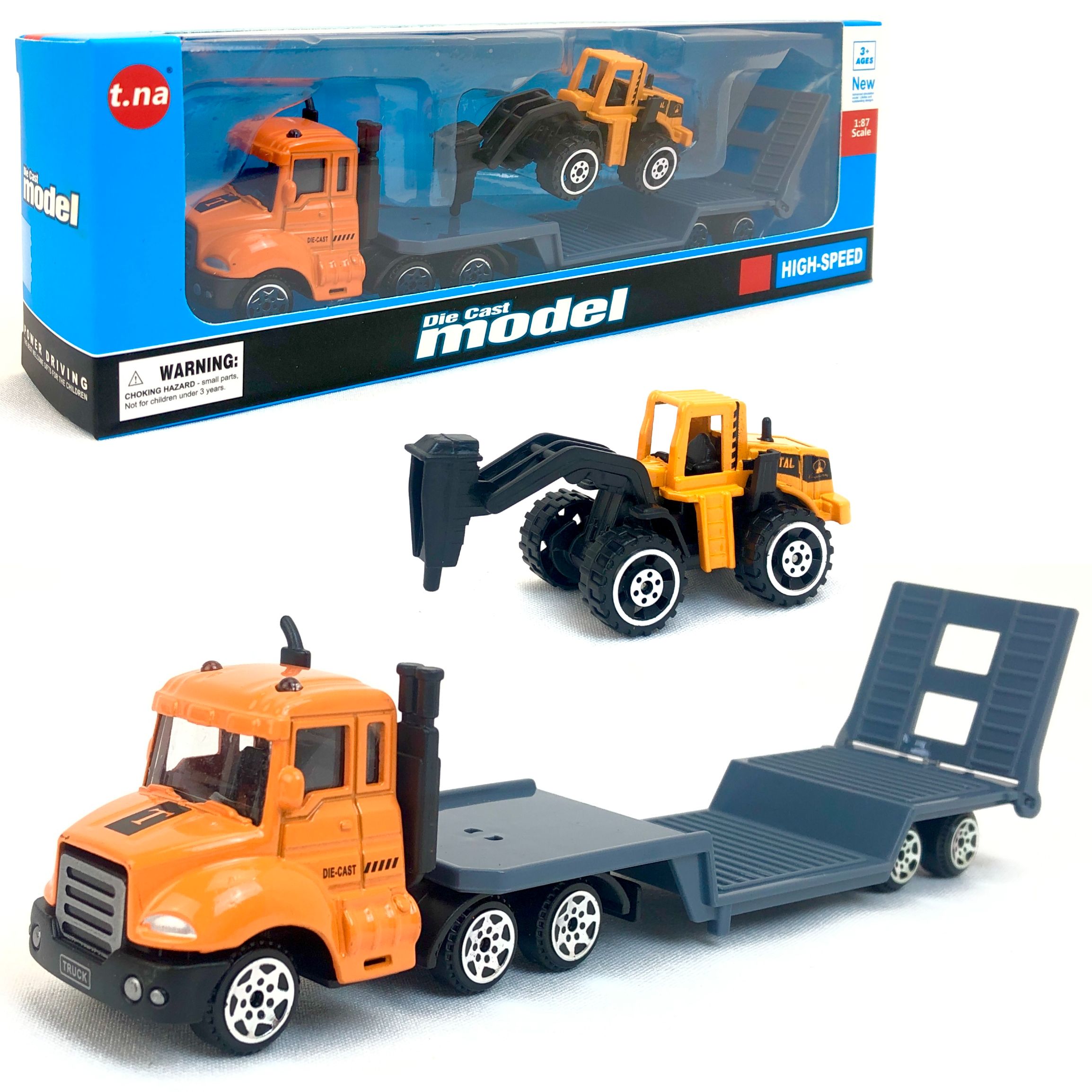 фото Набор металлических машинок yako toys 1:87 автовоз бульдозер 110669