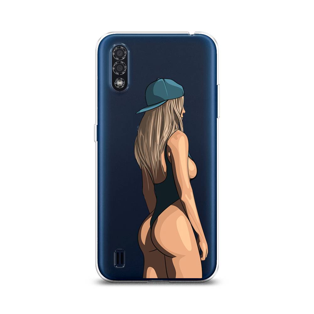 

Чехол на Samsung Galaxy M01 "Девушка в черном купальнике", Зеленый;бежевый;черный, 2101150-6