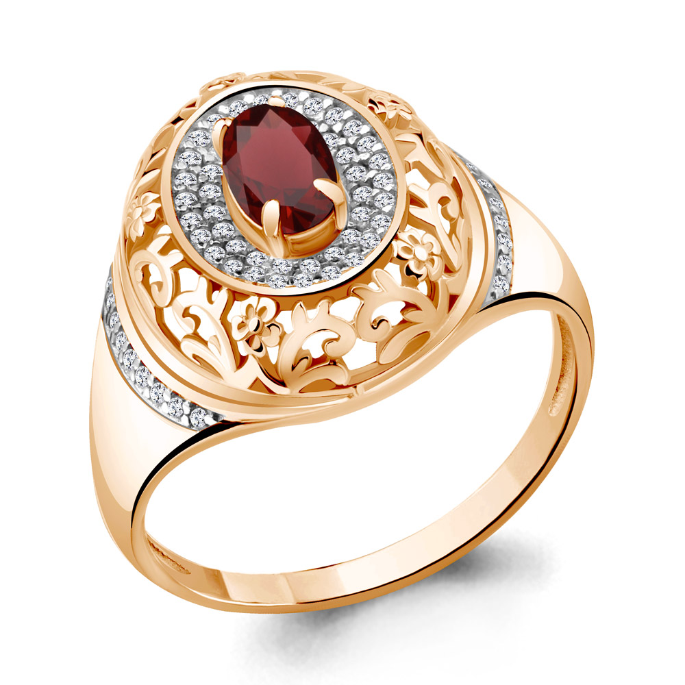 

Кольцо из серебра с гранатом Aquamarine Aquamarine 6545503А_925_з р. 18,5, 6545503А_925_з