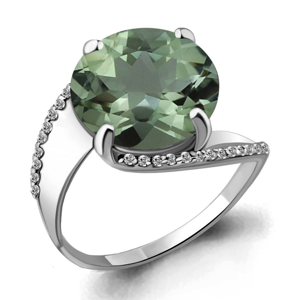 

Кольцо из серебра с празиолитом\фианитом Aquamarine Aquamarine 6534215А_925_р р. 20,5, 6534215А_925_р