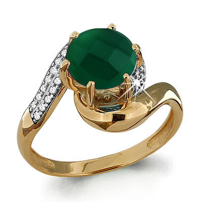 

Кольцо из серебра с агатом\фианитом Aquamarine Aquamarine 6532909А_925_з р, 6532909А_925_з