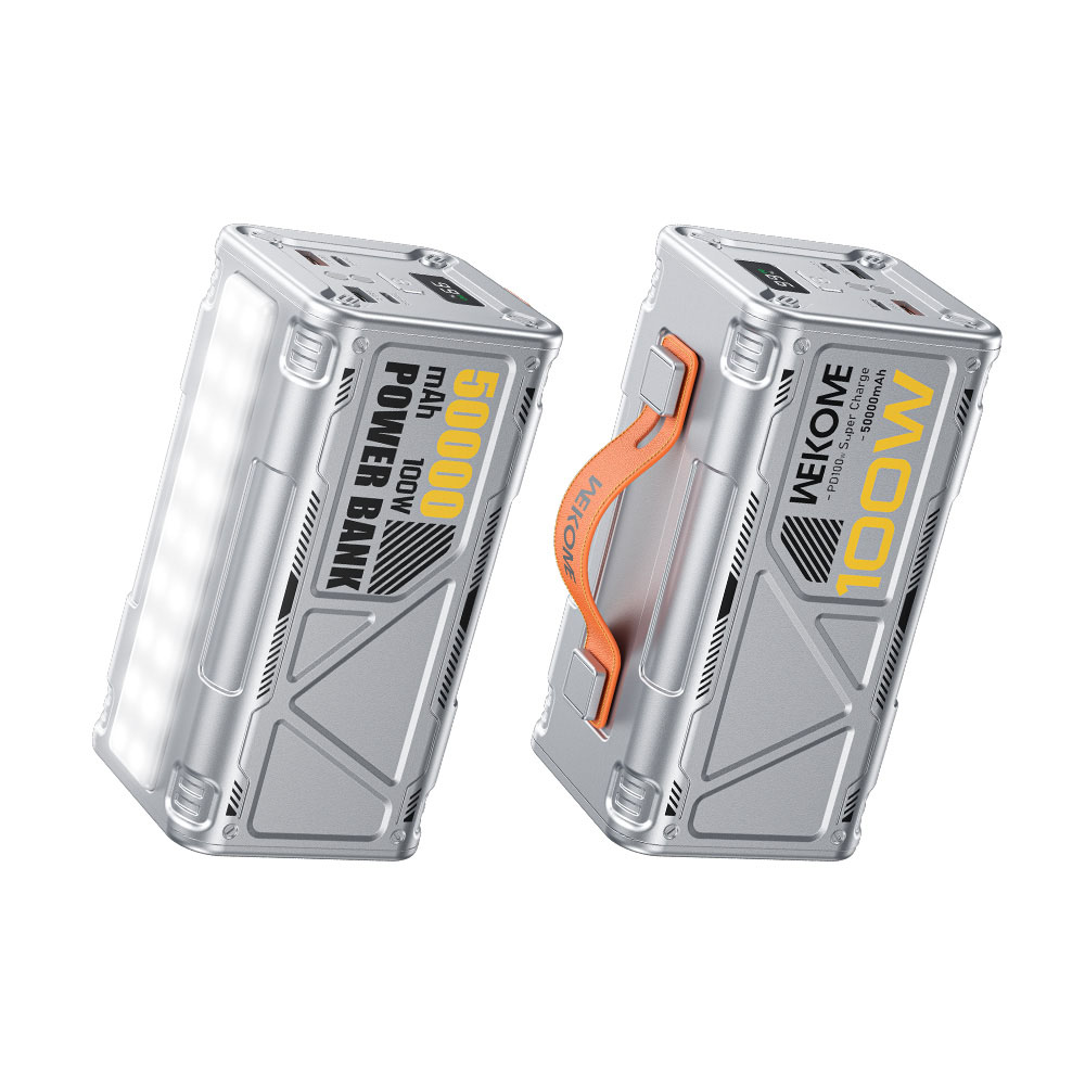

Внешний аккумулятор WEKOME WP-08 50000mAh с быстрой зарядкой Серебристый, WP-08