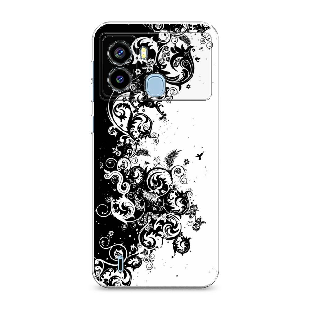 

Чехол на Tecno Pop 6 "Черно белый узор", Белый;черный;серый, 302050-3
