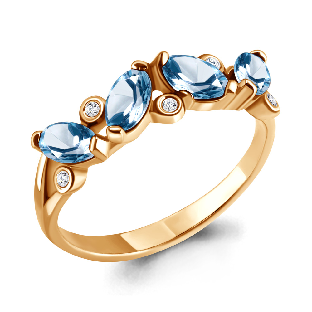 

Кольцо из серебра с топазом\фианитом Aquamarine Aquamarine 6525505_925_з р, 6525505_925_з