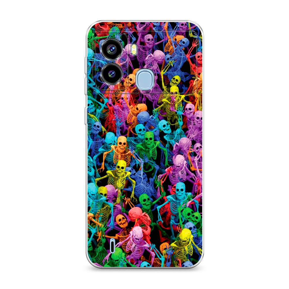 

Чехол на Tecno Pop 6 "Вечеринка скелетов", Фиолетовый;желтый;оранжевый, 302050-6