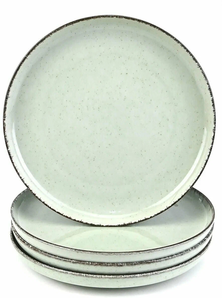 Набор тарелок с бортом Kutahya Porselen Pearl, мятный, 24 см, 4 предмета