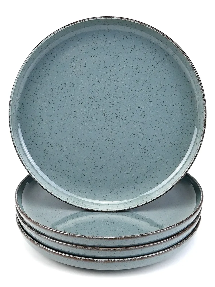 Набор тарелок с бортом Kutahya Porselen Pearl, синий, 19 см, 4 предмета