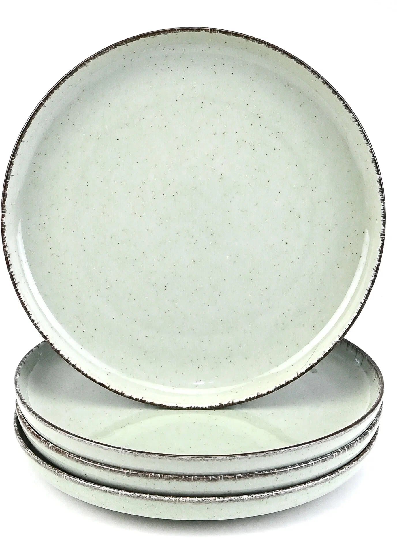Набор тарелок с бортом Kutahya Porselen Pearl, мятный, 19 см, 4 предмета