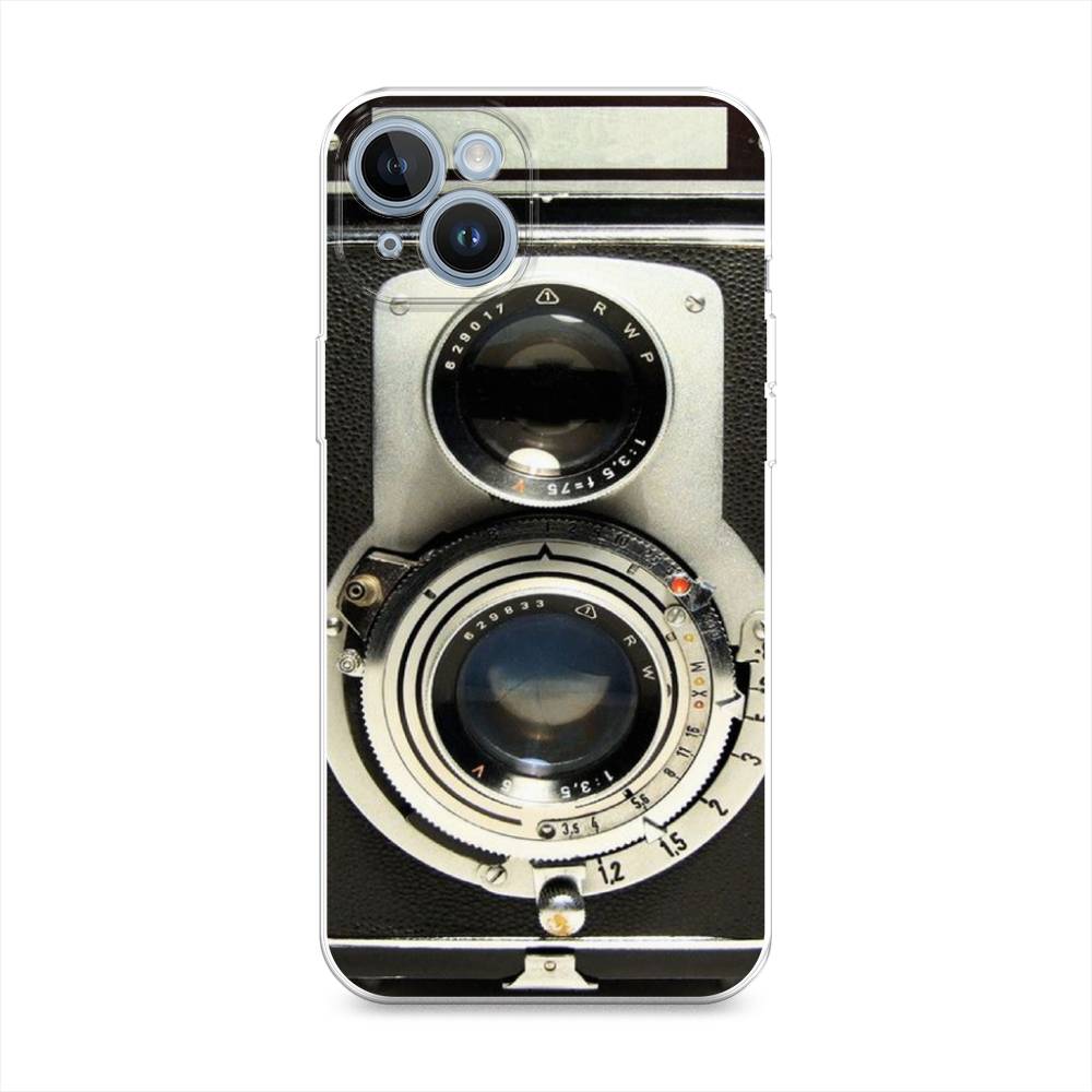 

Чехол на Apple iPhone 14 "Старинный фотоаппарат", Серый;черный, 15150-6