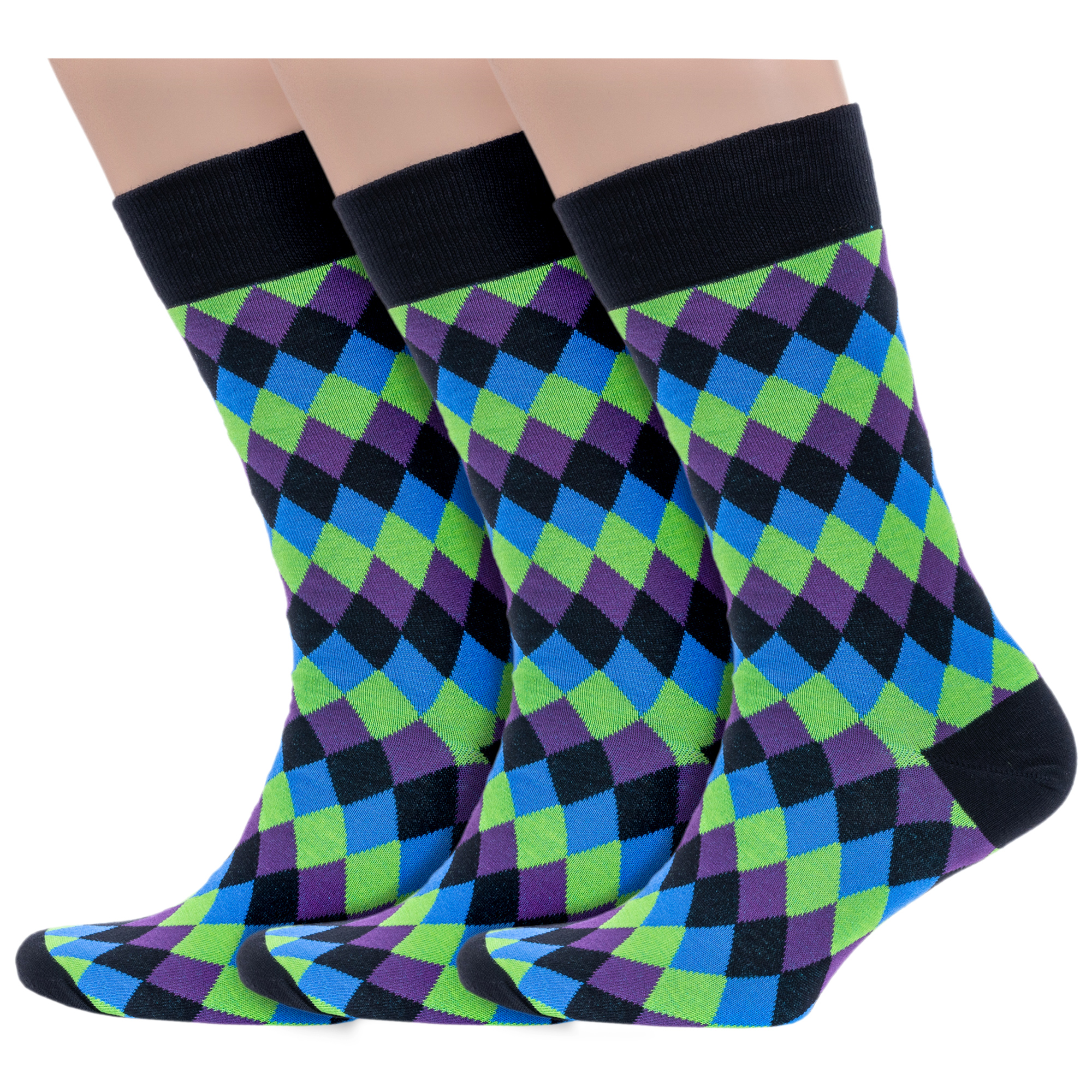 Комплект носков мужских Grinston socks 3-18D123 разноцветных 29