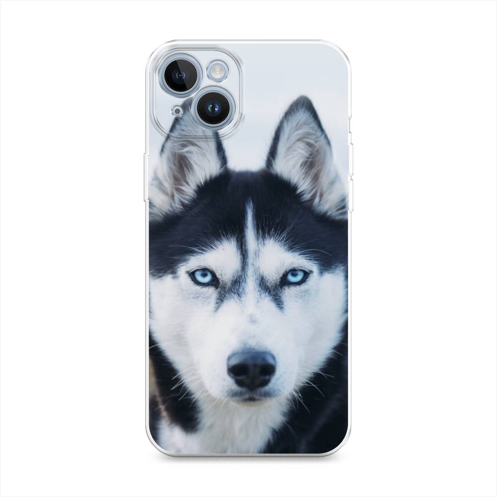 

Чехол на Apple iPhone 14 "Хаски 2", Синий;белый, 15150-1
