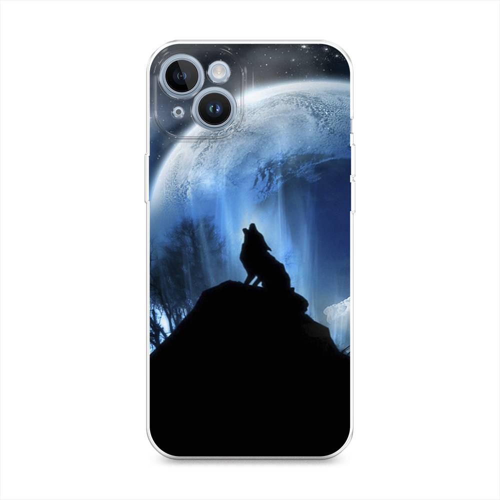 

Чехол на Apple iPhone 14 "Волк 2", Синий;черный;белый, 15150-1