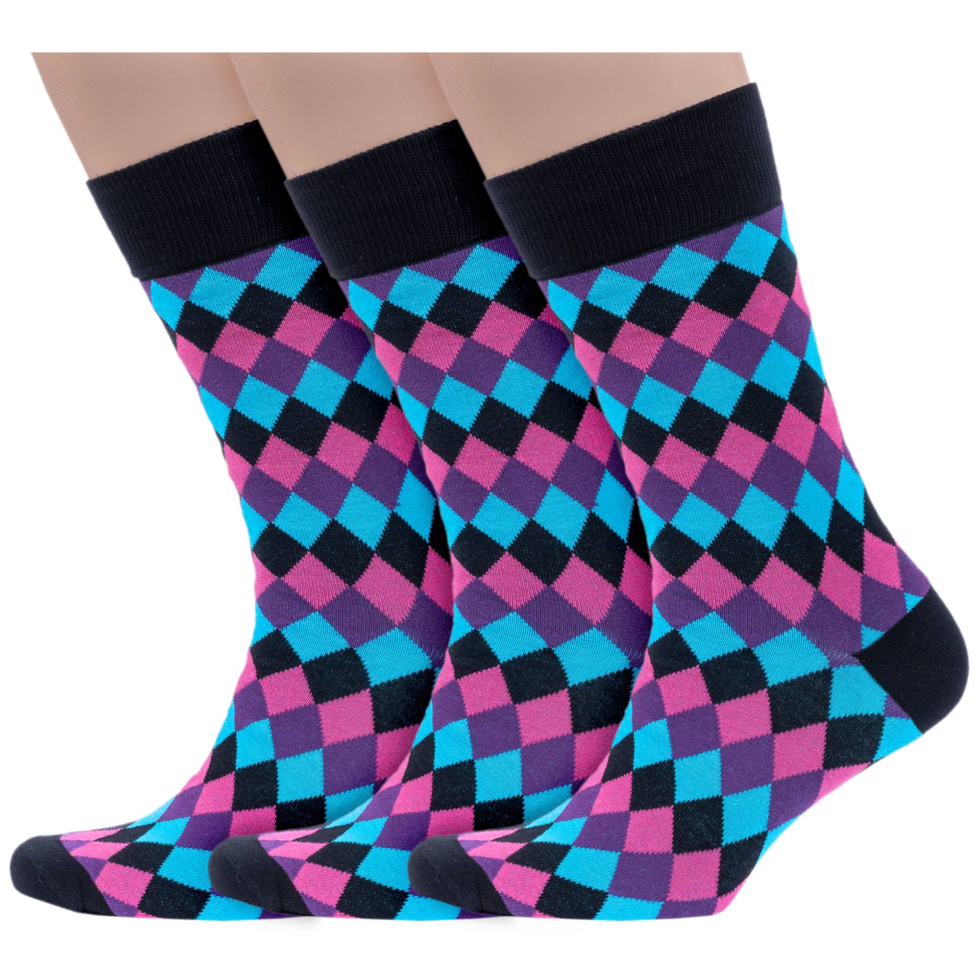 Комплект носков мужских Grinston socks 3-18D123 разноцветных 25